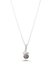 925 Sterling Silver Butterfly Necklace with Mystic Topaz - 5