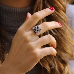 925 Ayar Gümüş Modern Tasarım Yüzük - Nusrettaki