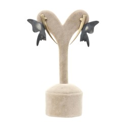 925 Ayar Gümüş Morpho Kelebeği Çivi Küpe - 4