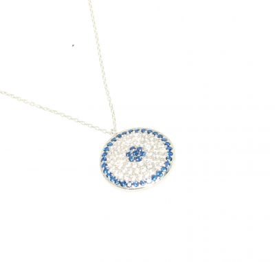 Silver Evil Eye Necklace - 2