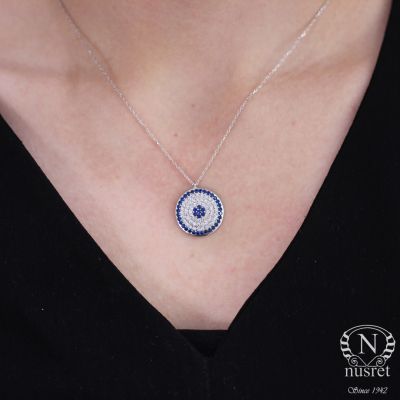 Silver Evil Eye Necklace - 1