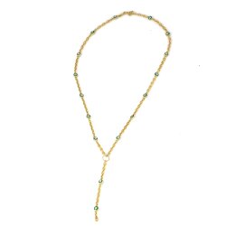 925 Ayar Gümüş Nazar Boncuklu Y Kolye - Nusrettaki (1)