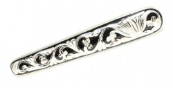 925 Ayar Gümüş Oltu Taşı Desenli Kravat İğnesi - Thumbnail