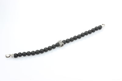 Silver Men's Bracelets with Onyx - 3