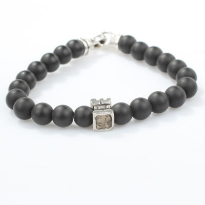 Silver Men's Bracelets with Onyx - 2