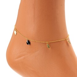 925 Ayar Gümüş Oniks Taşlı El Modeli Halhal - 8