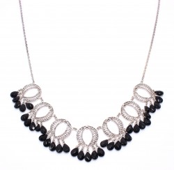 Nusrettaki - Silver Filigree Necklace with Onyx