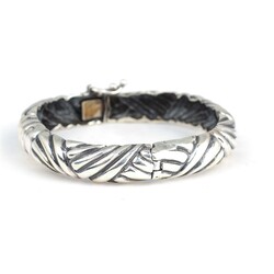 925 Ayar Gümüş Örgü Model Döküm Bilezik - 4