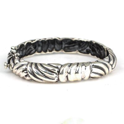 925 Ayar Gümüş Örgü Model Döküm Bilezik - 5