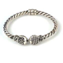 925 Ayar Gümüş Örgü Toplu Burma Bilezik - Nusrettaki