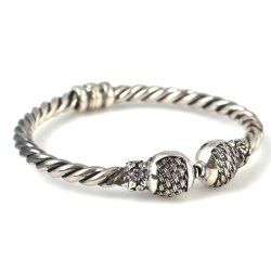 925 Ayar Gümüş Örgü Toplu Burma Bilezik - Nusrettaki (1)