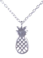 925 Ayar Gümüş Taşsız Orta Ananas Kolye - 9