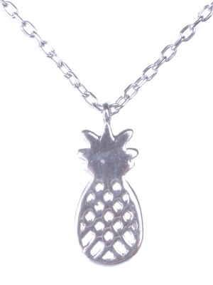 925 Ayar Gümüş Taşsız Orta Ananas Kolye - 9