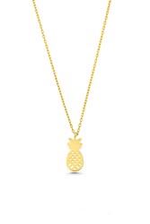 925 Ayar Gümüş Taşsız Orta Ananas Kolye - 6
