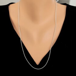 925 Ayar Gümüş Orta Top Zincir Kolye - Nusrettaki