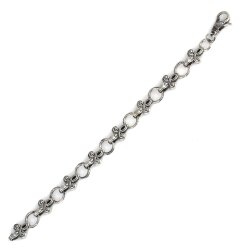 925 Ayar Gümüş Osmanlı Motifli Halka Bileklik, Siyah - 4