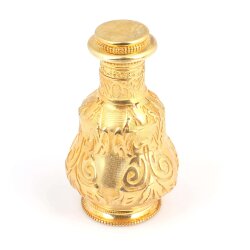 925 Ayar Gümüş Osmanlı Motifli Parfüm Şişesi, Sarı - 3