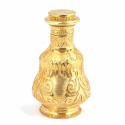 925 Ayar Gümüş Osmanlı Motifli Parfüm Şişesi, Sarı - Nusrettaki