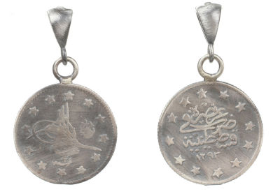925 Ayar Gümüş Osmanlı Tuğra Figürü Madalyon Kolye Ucu