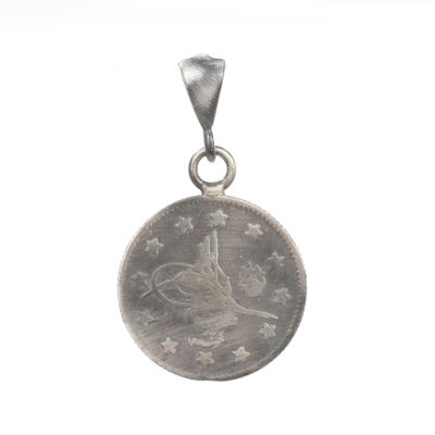 925 Ayar Gümüş Osmanlı Tuğra Figürü Madalyon Kolye Ucu