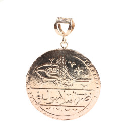 925 Ayar Gümüş Osmanlı Tuğralı Madalyon Kolye Ucu - Nusrettaki (1)