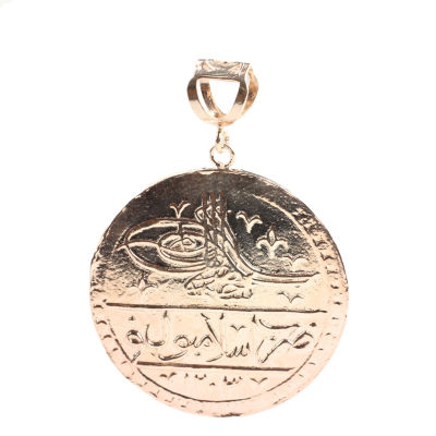 925 Ayar Gümüş Osmanlı Tuğralı Madalyon Kolye Ucu - 2