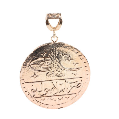 925 Ayar Gümüş Osmanlı Tuğralı Madalyon Kolye Ucu - 3