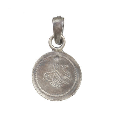 925 Ayar Gümüş Osmanlı Tuğrası Arması Madalyon Kolye ucu - 1