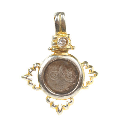925 Ayar Gümüş Osmanlı Tuğrası Madalyon Kolye Ucu