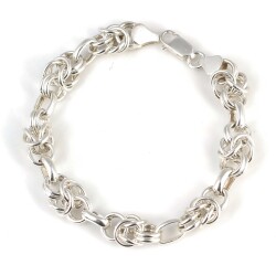 925 Ayar Gümüş Oval Astar Kral Zincir Bileklik - Nusrettaki