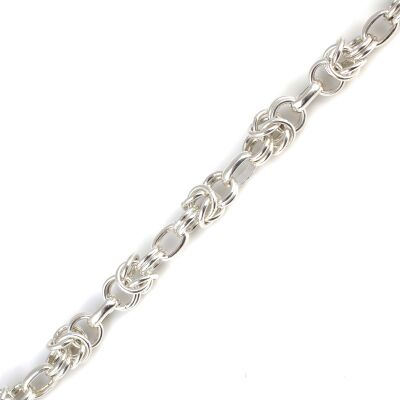 925 Ayar Gümüş Oval Astar Kral Zincir Bileklik - 3