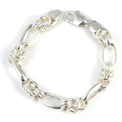 925 Ayar Gümüş Oval Düz Şarnel Model Kral Zincir Bileklik - Nusrettaki