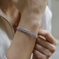 925 Ayar Gümüş Oval Model Füzyon Bileklik - Nusrettaki