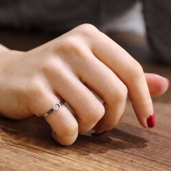 925 Ayar Gümüş Oval Motifli Yüzük - 5