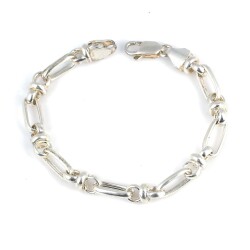 925 Ayar Gümüş Oval Şarnel Bileklik - Nusrettaki
