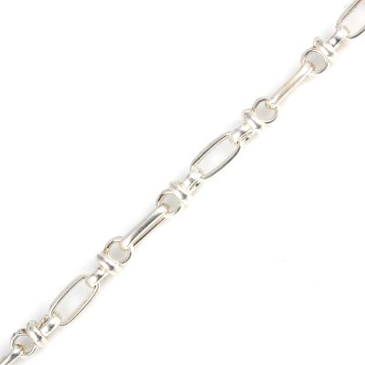 925 Ayar Gümüş Oval Şarnel Bileklik - 3