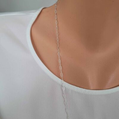 925 Ayar Gümüş Oval Zincir - 4