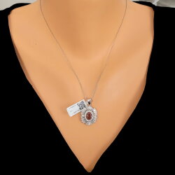 925 Ayar Gümüş Oval Zultanit, Baget ve Zirkon Taş Kolye - Nusrettaki