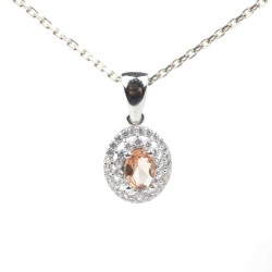 Silver tiny Necklace with Oval Zultanite - Nusrettaki