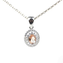Silver tiny Necklace with Oval Zultanite - Nusrettaki