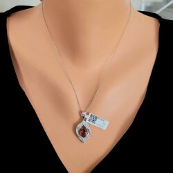 925 Ayar Gümüş Oval Zultanit Taşlı Sarmal Montürlü Model Kolye - Nusrettaki