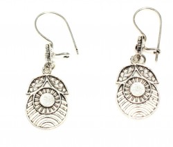 925 Sterling Silver Circles Drop Filigree Earrings - Nusrettaki (1)