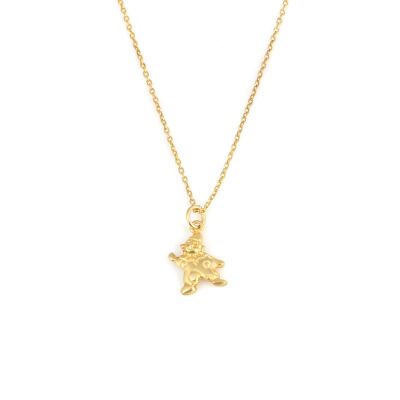 925 Ayar Gümüş Palyaço Charm Kolye, Sarı - 1