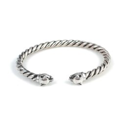 925 Ayar Gümüş Panter Başı Burgu Kol Erkek Bileziği - 4