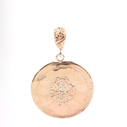 925 Ayar Gümüş Papatya Bahçesi Madalyon Kolye Ucu - Thumbnail