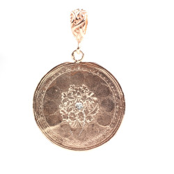 925 Ayar Gümüş Papatya Bahçesi Madalyon Kolye Ucu - Nusrettaki