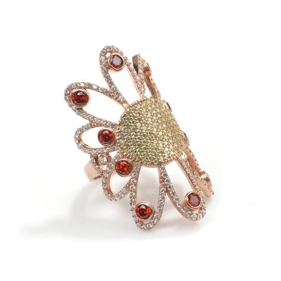 925 Ayar Gümüş Papatya Yüzük - 2