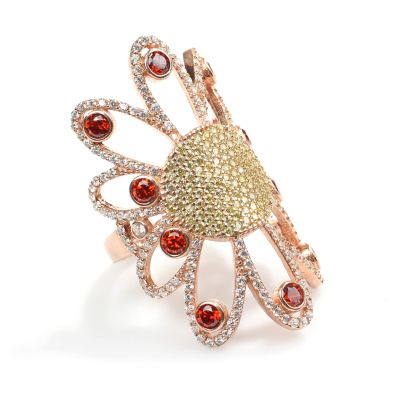 925 Ayar Gümüş Papatya Yüzük - 5