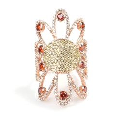 925 Ayar Gümüş Papatya Yüzük - 6