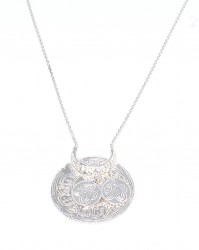 Silver Coin Model Medallion Chain Necklace - Nusrettaki (1)